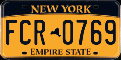 NY license plate FCR0769