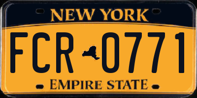 NY license plate FCR0771