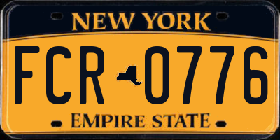 NY license plate FCR0776