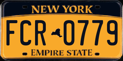 NY license plate FCR0779