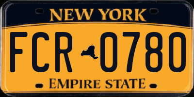 NY license plate FCR0780