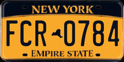 NY license plate FCR0784