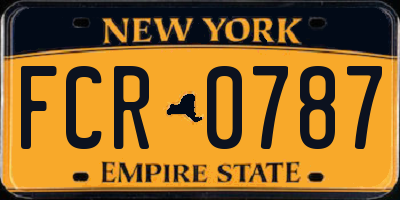 NY license plate FCR0787