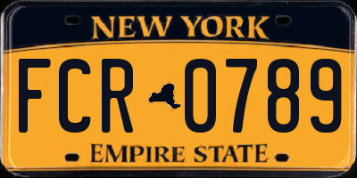 NY license plate FCR0789