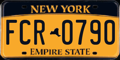 NY license plate FCR0790