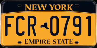 NY license plate FCR0791
