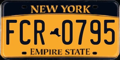NY license plate FCR0795