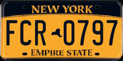 NY license plate FCR0797