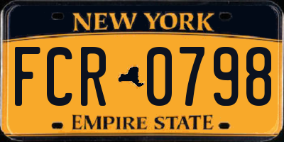 NY license plate FCR0798