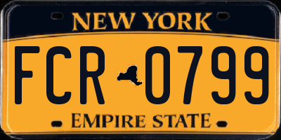 NY license plate FCR0799