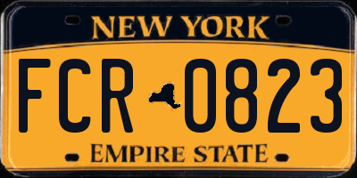 NY license plate FCR0823