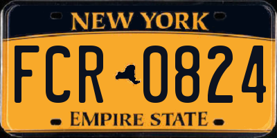 NY license plate FCR0824
