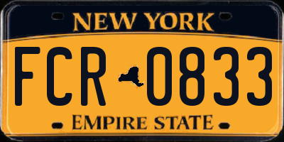 NY license plate FCR0833