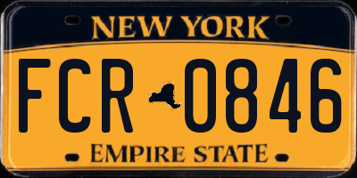 NY license plate FCR0846