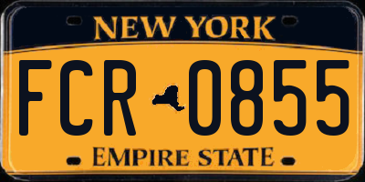 NY license plate FCR0855