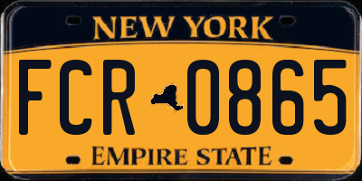 NY license plate FCR0865