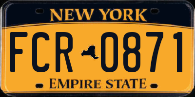 NY license plate FCR0871