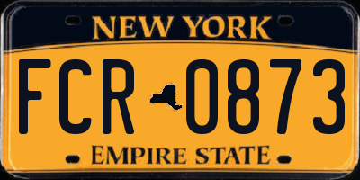 NY license plate FCR0873
