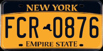 NY license plate FCR0876
