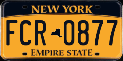 NY license plate FCR0877