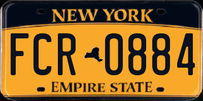 NY license plate FCR0884