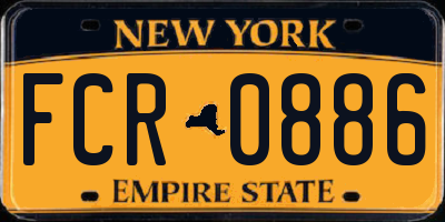 NY license plate FCR0886