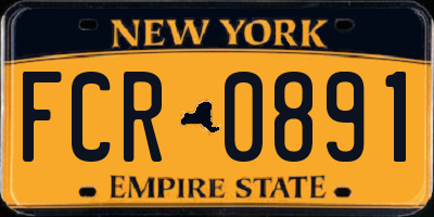 NY license plate FCR0891