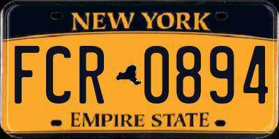 NY license plate FCR0894