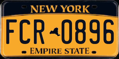 NY license plate FCR0896