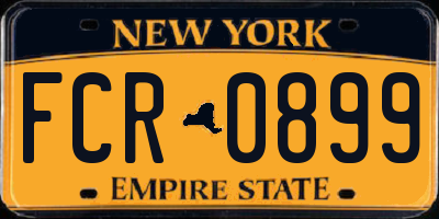 NY license plate FCR0899