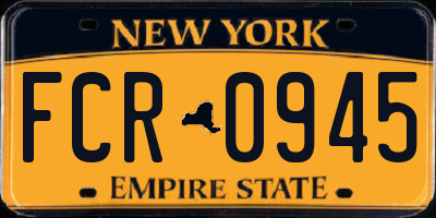 NY license plate FCR0945
