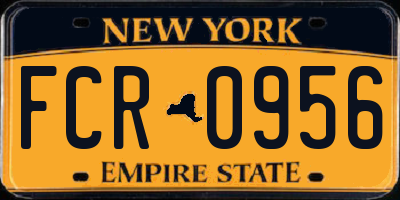 NY license plate FCR0956