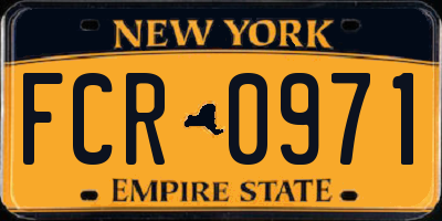 NY license plate FCR0971