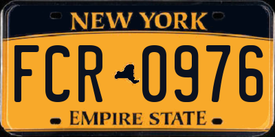 NY license plate FCR0976