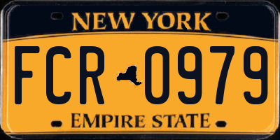 NY license plate FCR0979