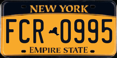 NY license plate FCR0995