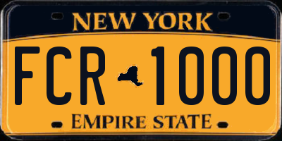 NY license plate FCR1000