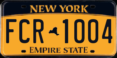 NY license plate FCR1004