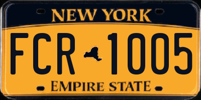 NY license plate FCR1005
