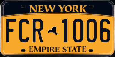 NY license plate FCR1006