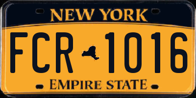 NY license plate FCR1016