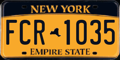 NY license plate FCR1035