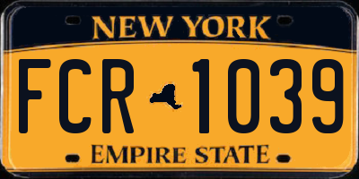 NY license plate FCR1039