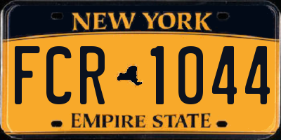 NY license plate FCR1044