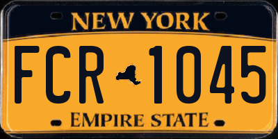 NY license plate FCR1045