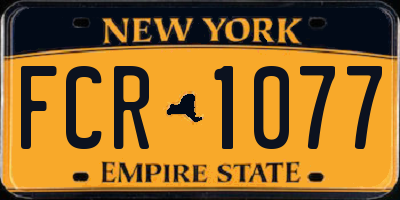 NY license plate FCR1077