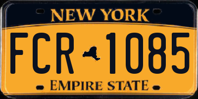 NY license plate FCR1085