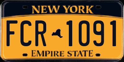 NY license plate FCR1091