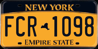 NY license plate FCR1098