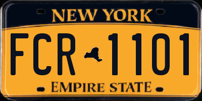 NY license plate FCR1101